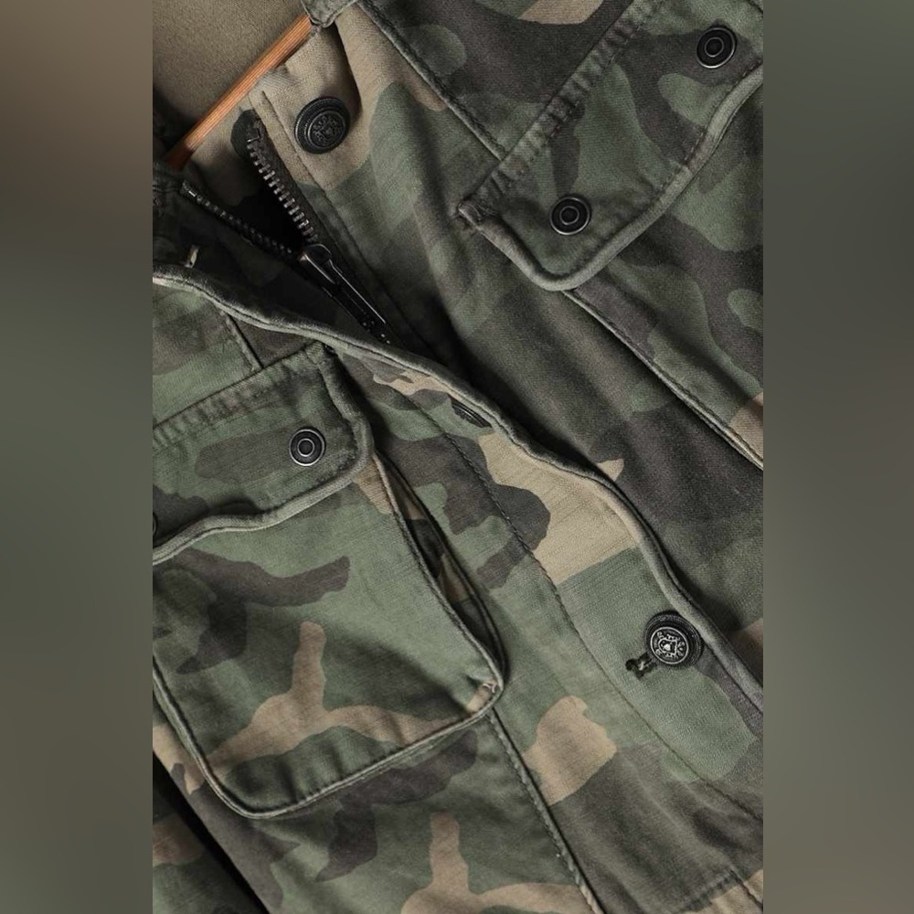 Free People Not Your Brother’s Surplus Camo Camouflage Cargo Military Jacket - Picture 11 of 12